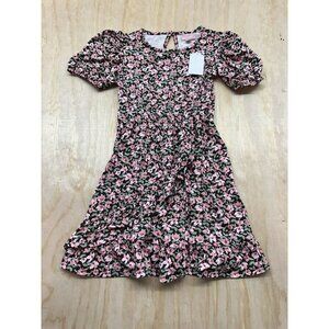 BCBG Girls Dress Floral Fall Colors Sz 10 Ruffles Knee Length Browns Pinks NWTs